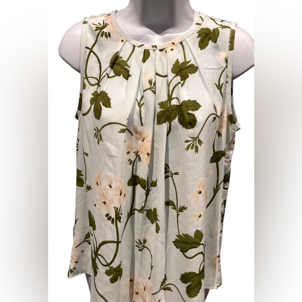 Ann Taylor Factory Floral Tank Semitransparent Size Small New with Tag